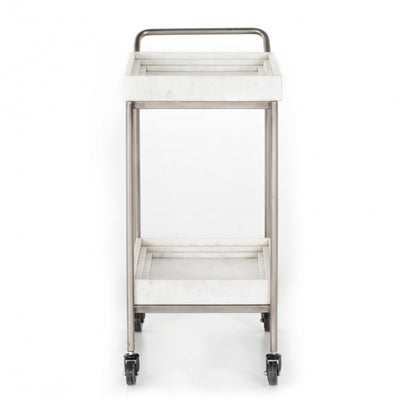 CORSO BAR CART-WHITE MARBLE
