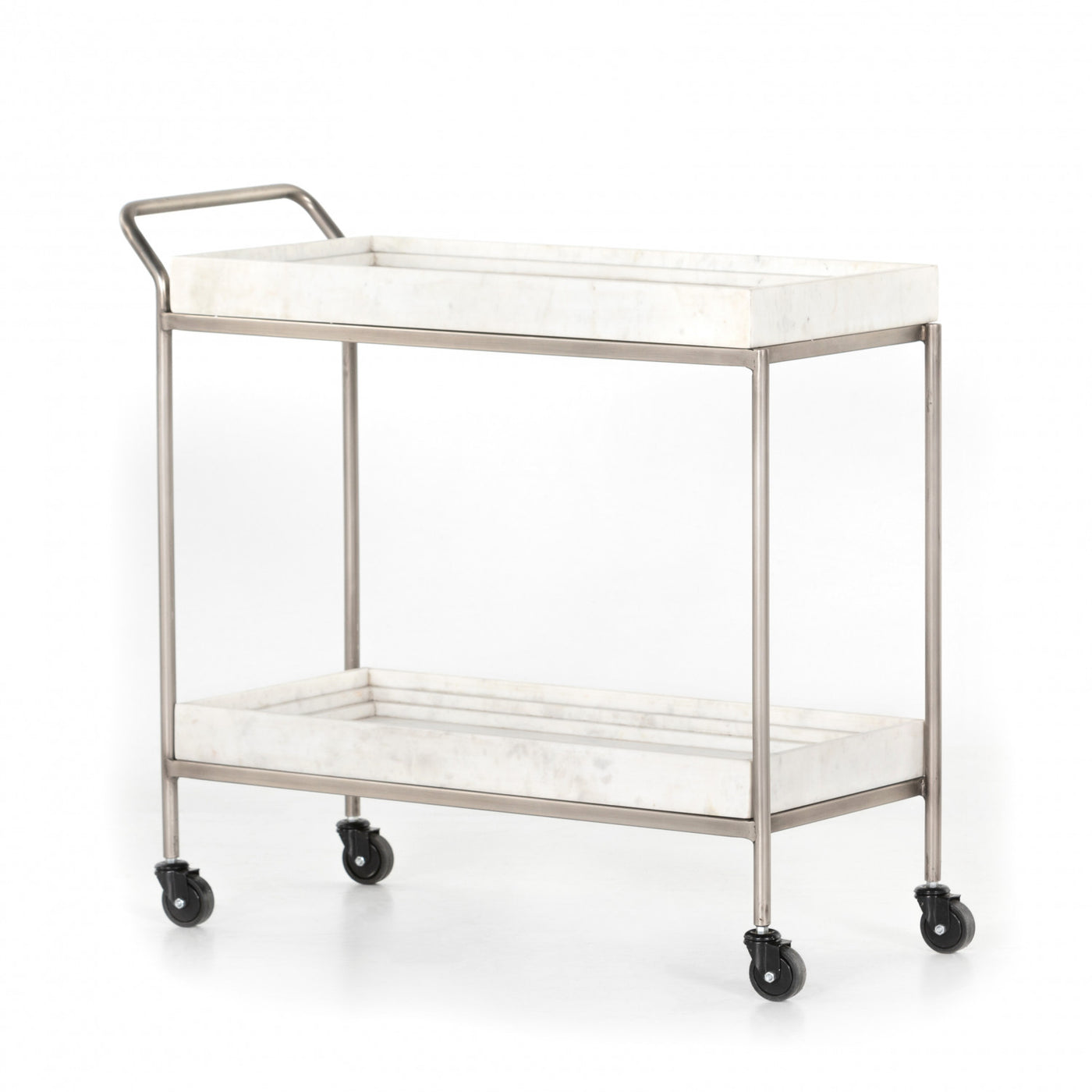 CORSO BAR CART-WHITE MARBLE