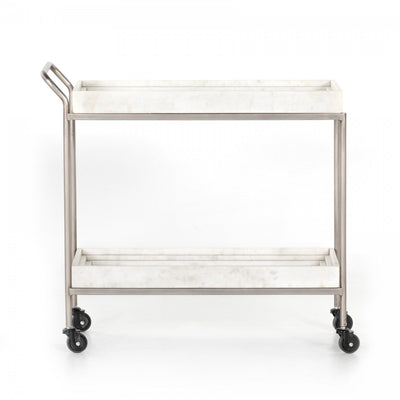 CORSO BAR CART-WHITE MARBLE