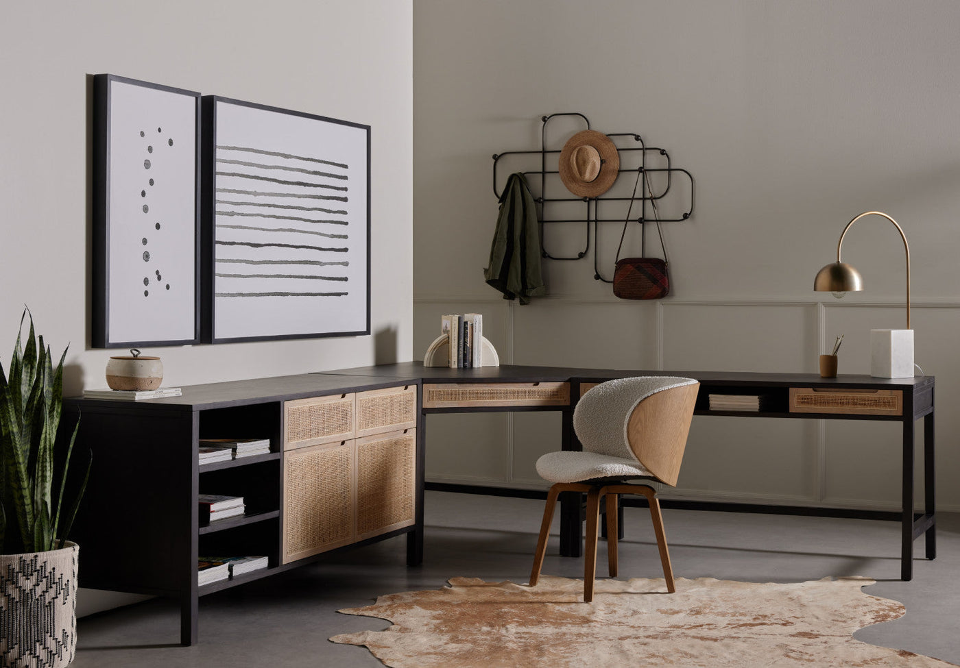 CLARITA MODULAR FILING CREDENZA,BLACK MANGO