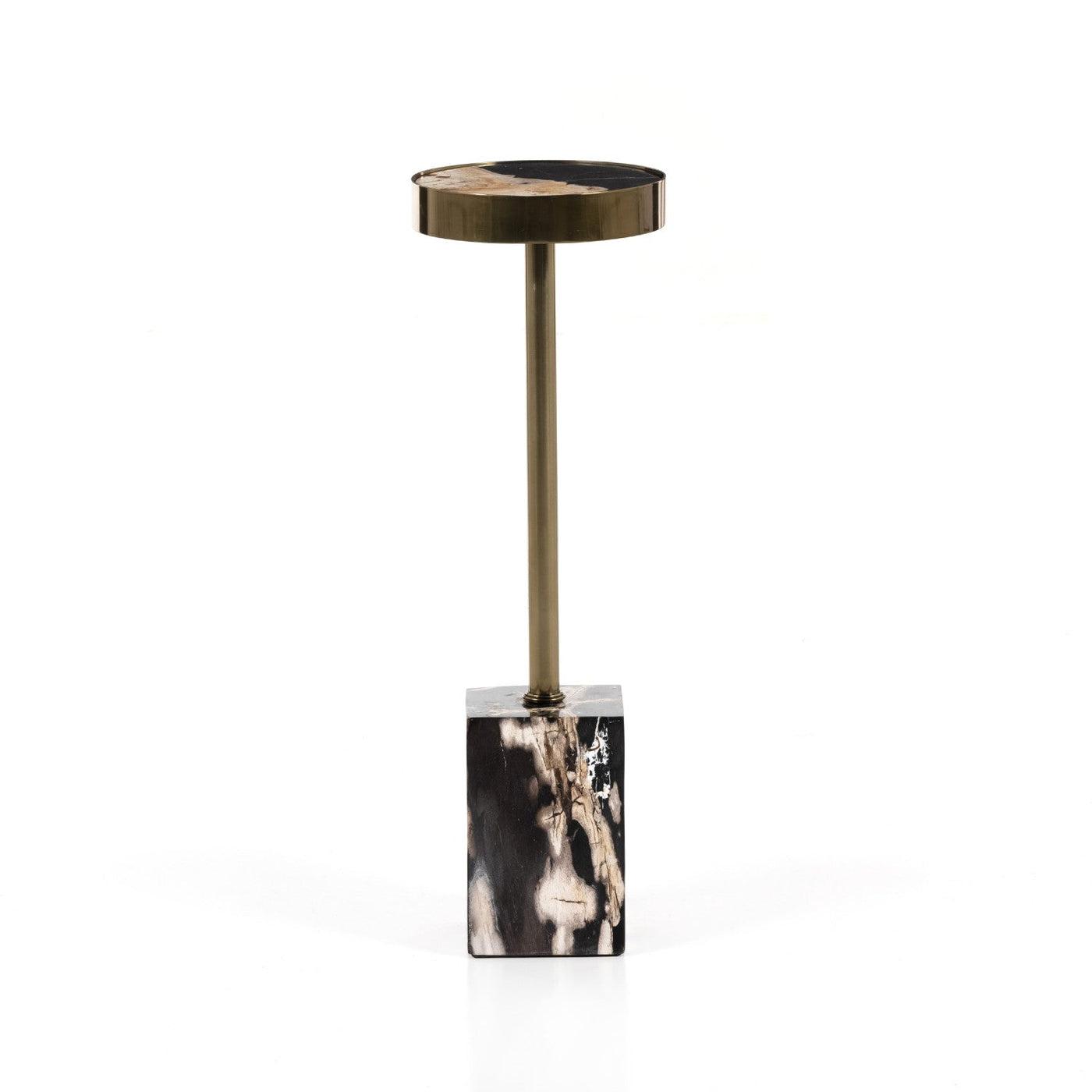 BEVIN END TABLE-DARK PETRIFIED WOOD