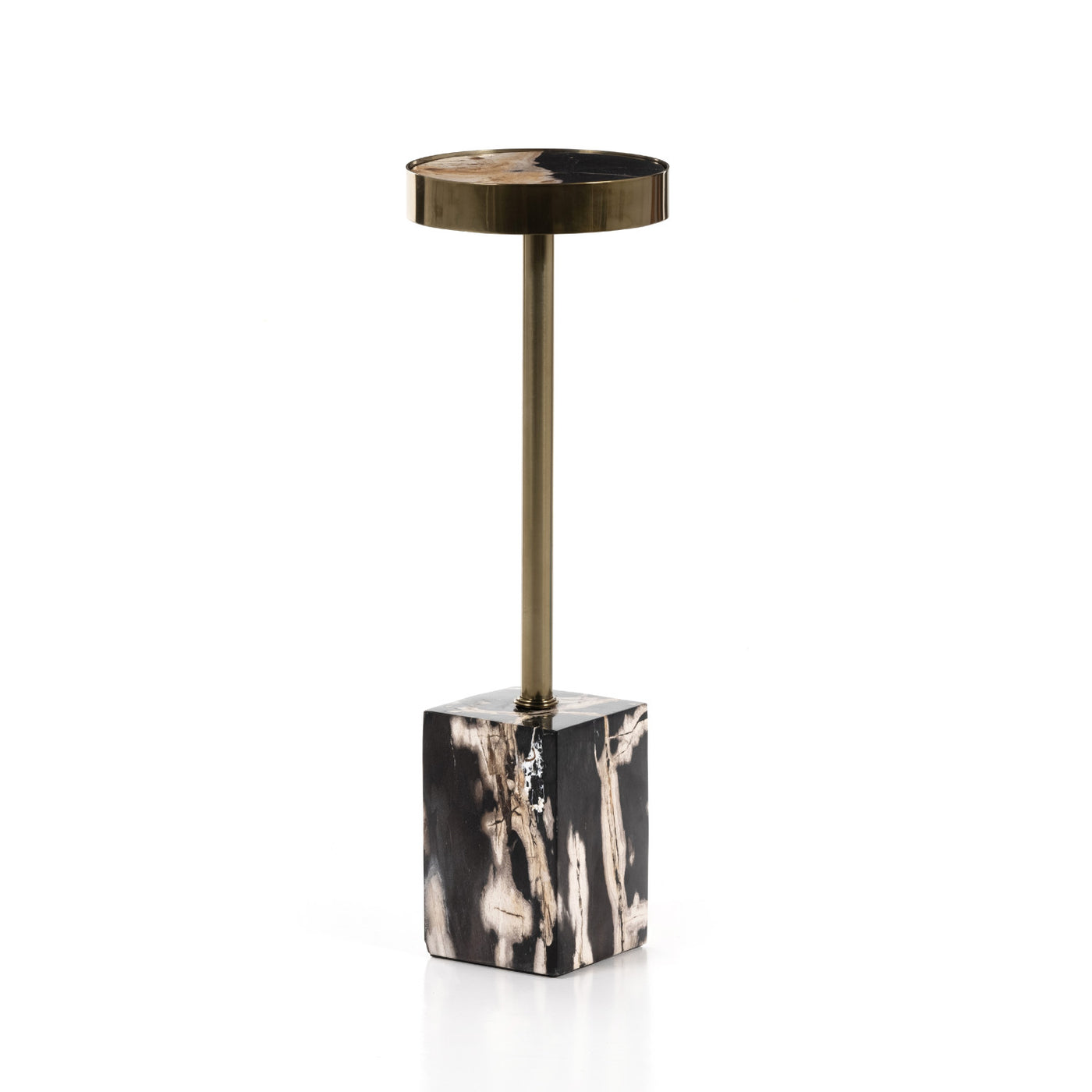 BEVIN END TABLE-DARK PETRIFIED WOOD