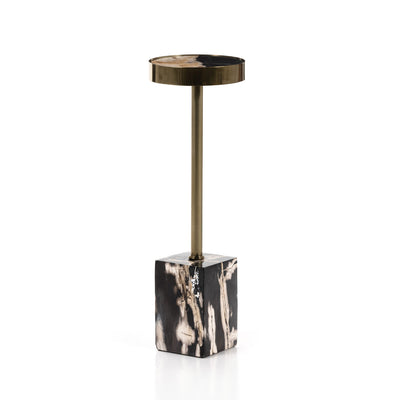BEVIN END TABLE-DARK PETRIFIED WOOD