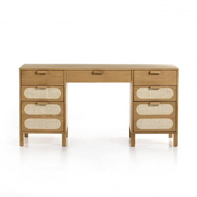ALLEGRA EXECUTIVE DESK-HONEY OAK VENEER