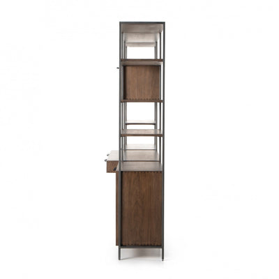 TREY MODULAR WALL DESK W/ 2 BOOKCASES,AUBURN
