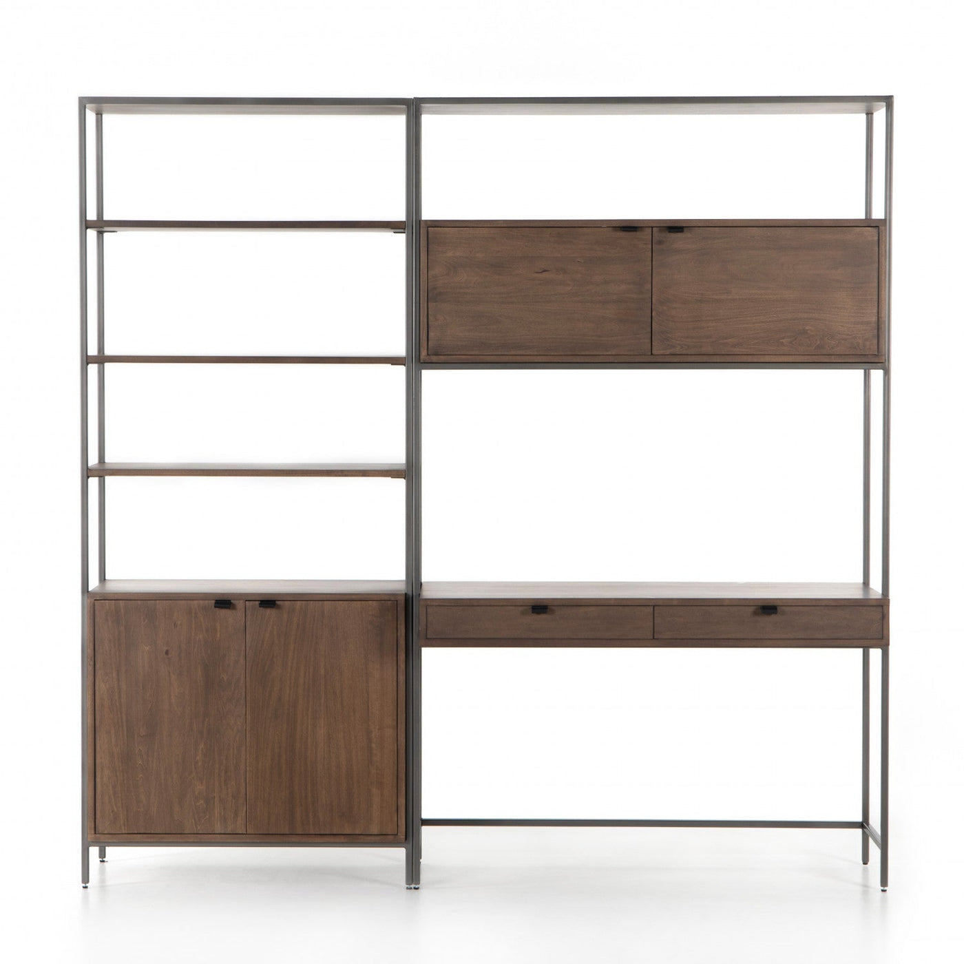 TREY MODULAR WALL DESK W/ 1 BOOKCASE,AUBURN