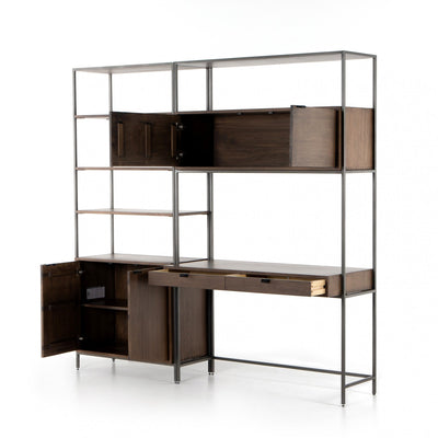 TREY MODULAR WALL DESK W/ 1 BOOKCASE,AUBURN