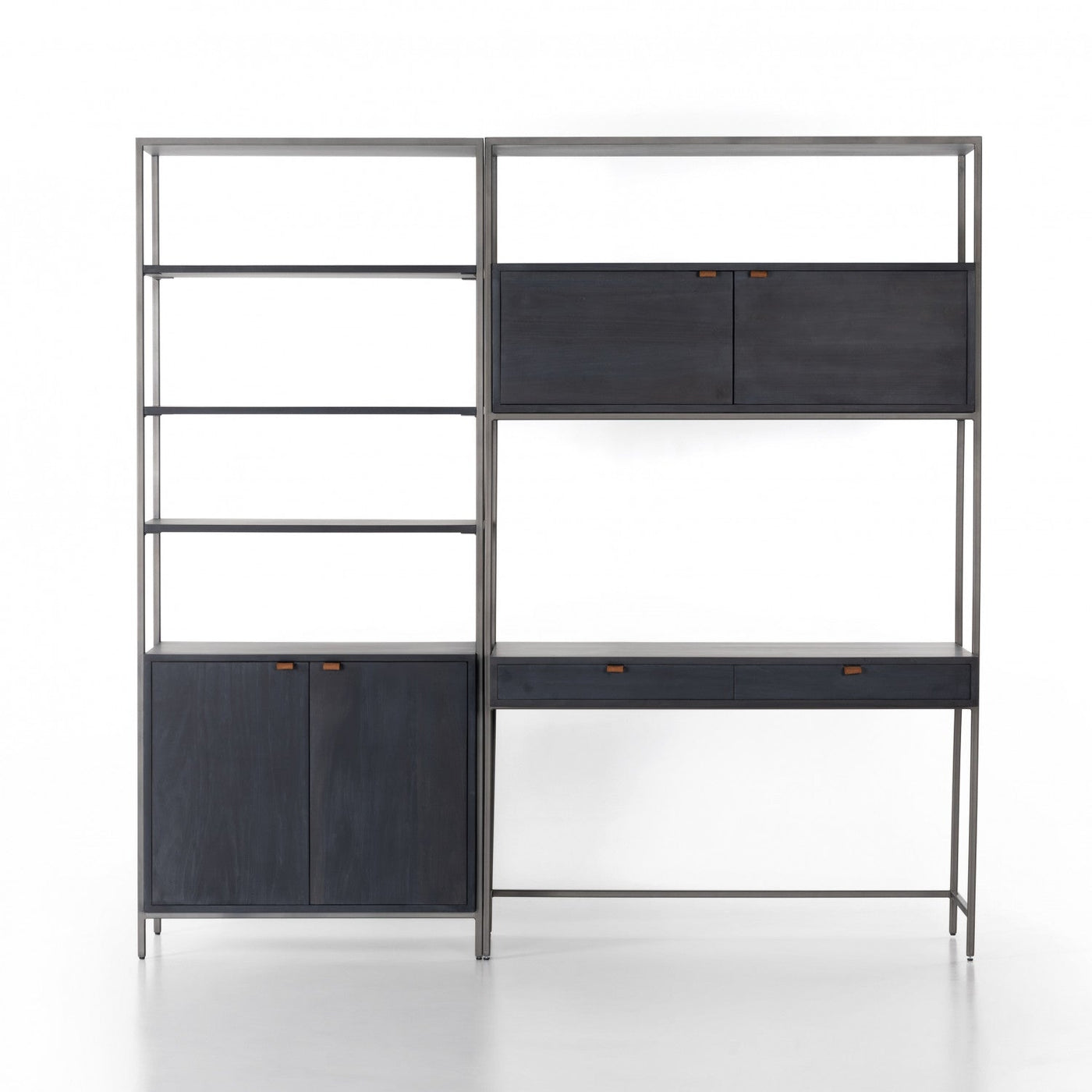 TREY MODULAR WALL DESK W/ 1 BOOKCASE,BLACK