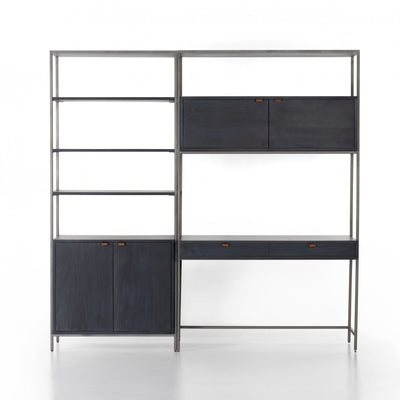 TREY MODULAR WALL DESK W/ 1 BOOKCASE,BLACK