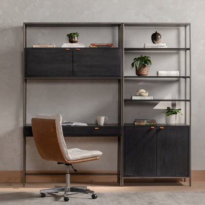 TREY MODULAR WALL DESK W/ 1 BOOKCASE,BLACK