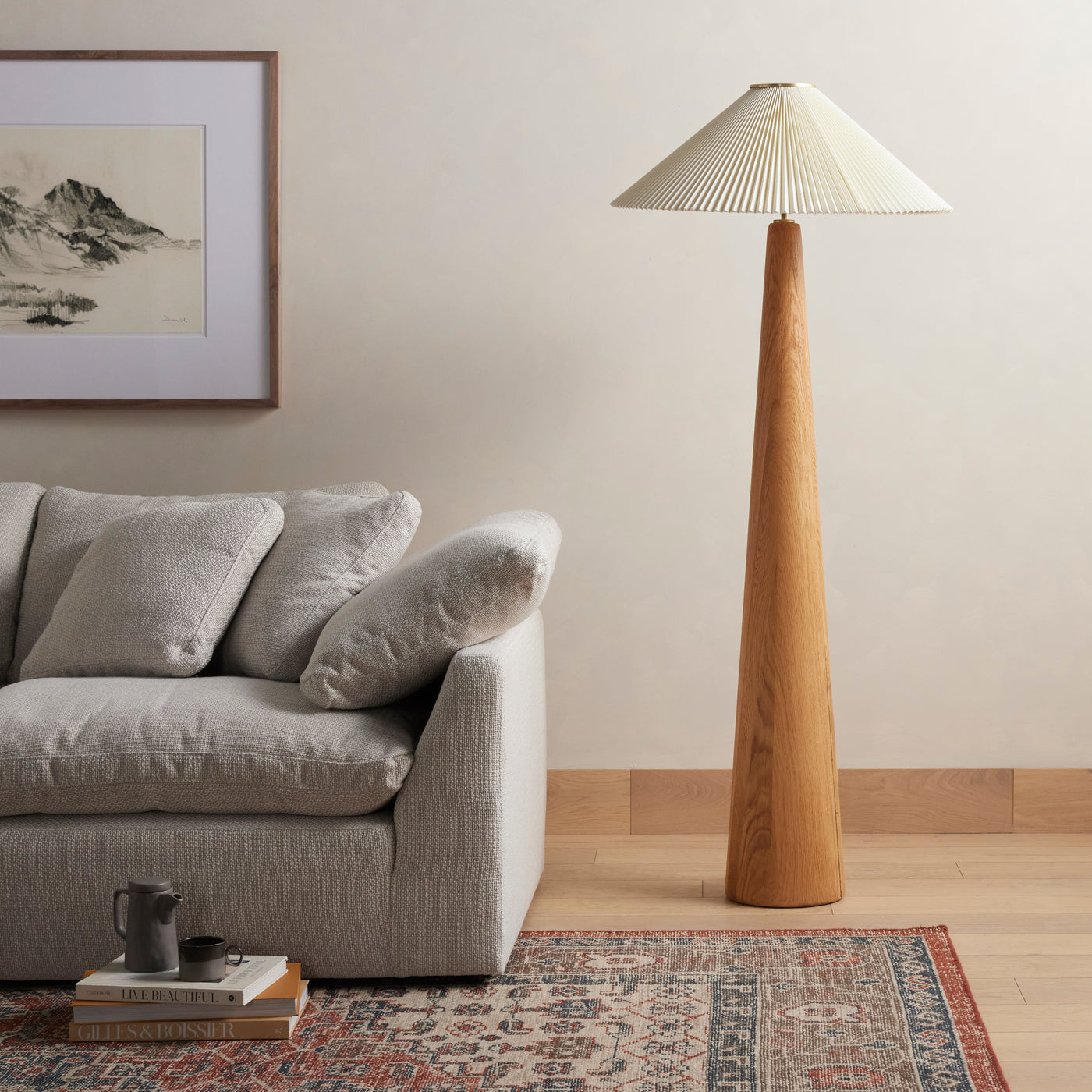 NORA FLOOR LAMP-LIGHT OAK
