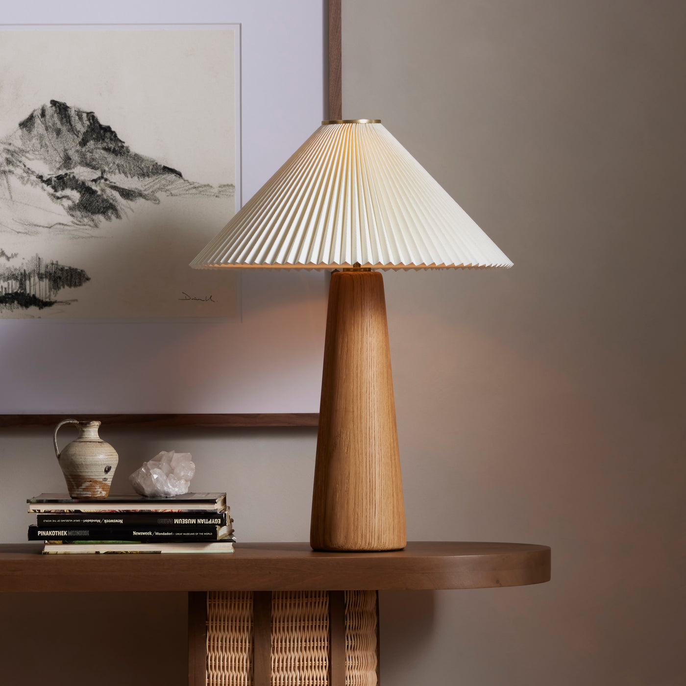 NORA TABLE LAMP-LIGHT OAK