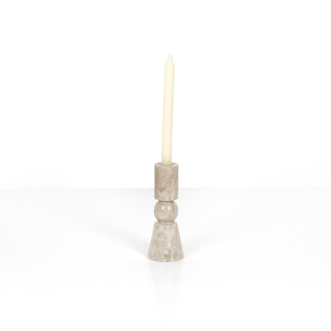 ROSETTE TAPER CANDLESTICKS,TAUPE