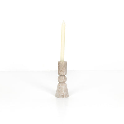 ROSETTE TAPER CANDLESTICKS,TAUPE
