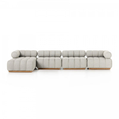 ROMA OUTDOOR 4PC SECTIONAL W/OTTOMAN-ASH