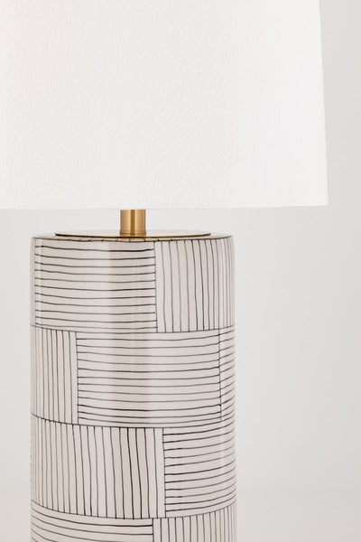 Borneo Table Lamp- Aged Brass + Stripes