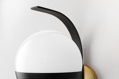 Aly Wall Sconce Polished Nickel/Black