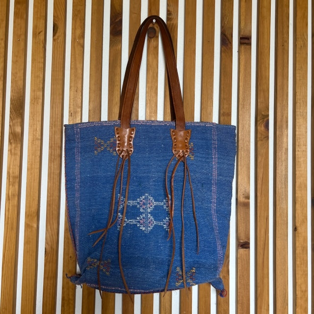 Sabra Silk Handbag Azul #7