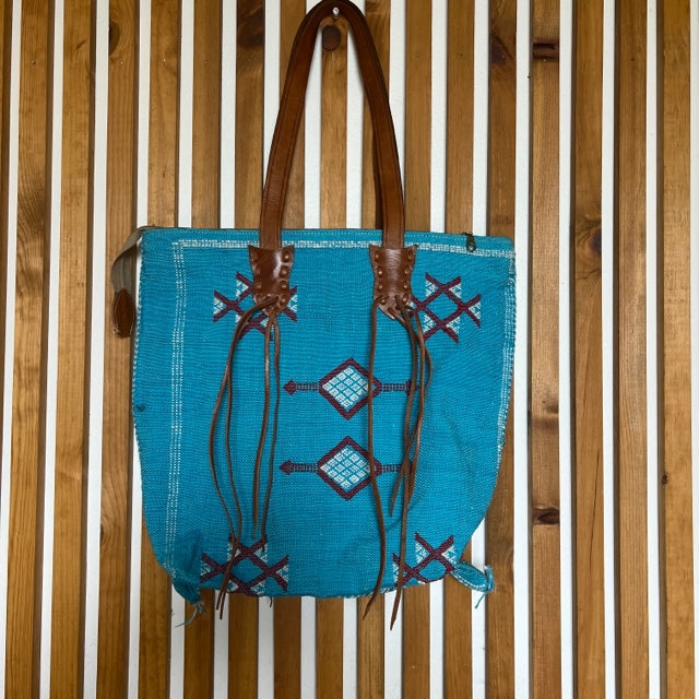 Sabra Silk Handbag Azul #8