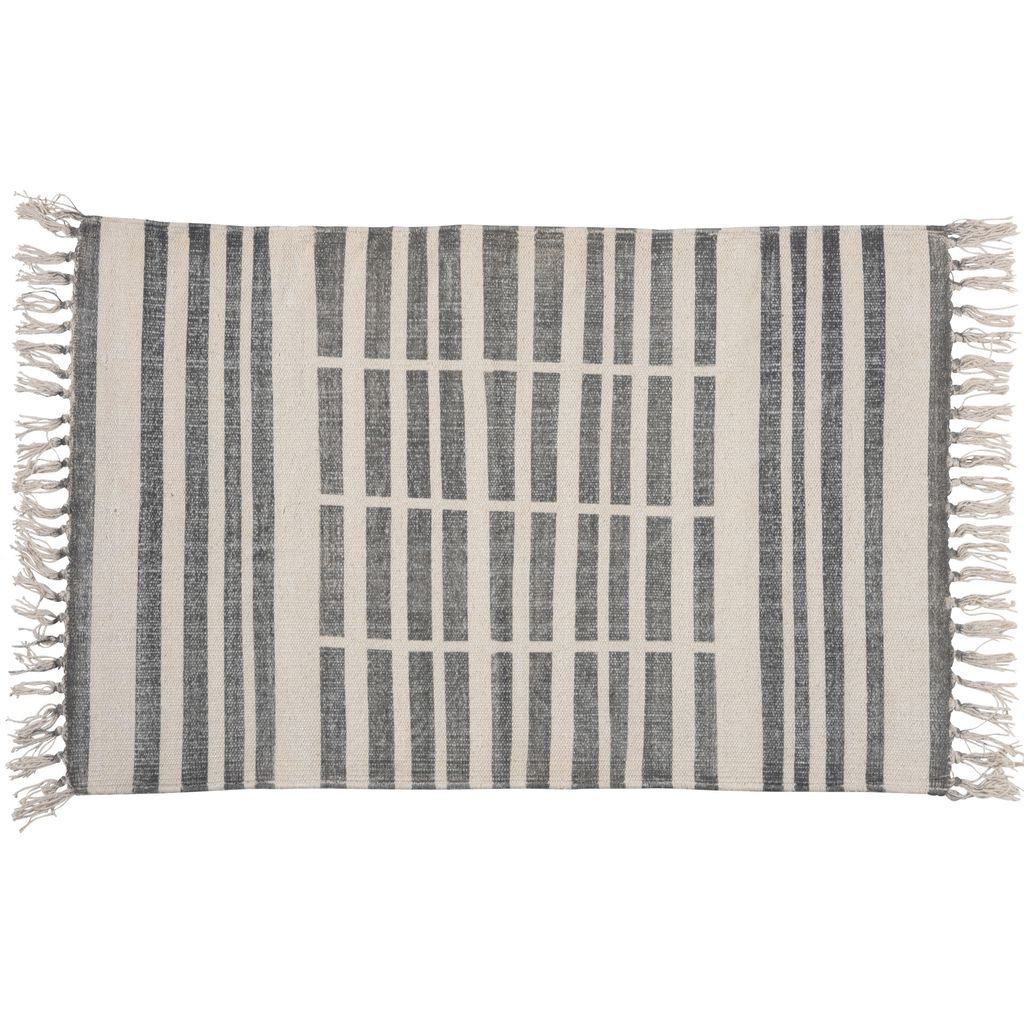 Block Print Accent Rug- Lines