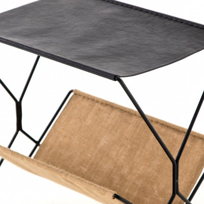 MONARCH MAGAZINE RACK-DISTRESSED BLACK