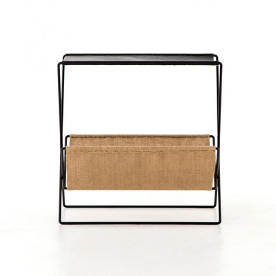 MONARCH MAGAZINE RACK-DISTRESSED BLACK