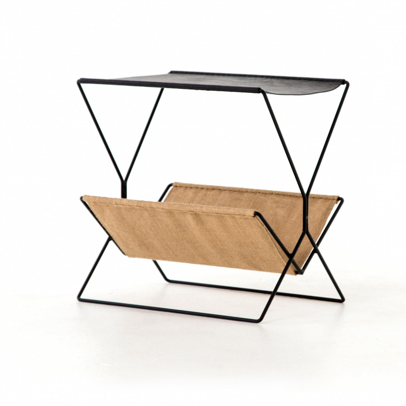 MONARCH MAGAZINE RACK-DISTRESSED BLACK