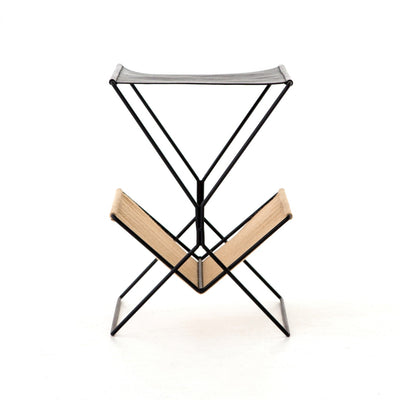 MONARCH MAGAZINE RACK-DISTRESSED BLACK