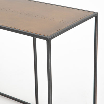 PHILLIP CONSOLE TABLE-ANTIQUE BRASS CLAD