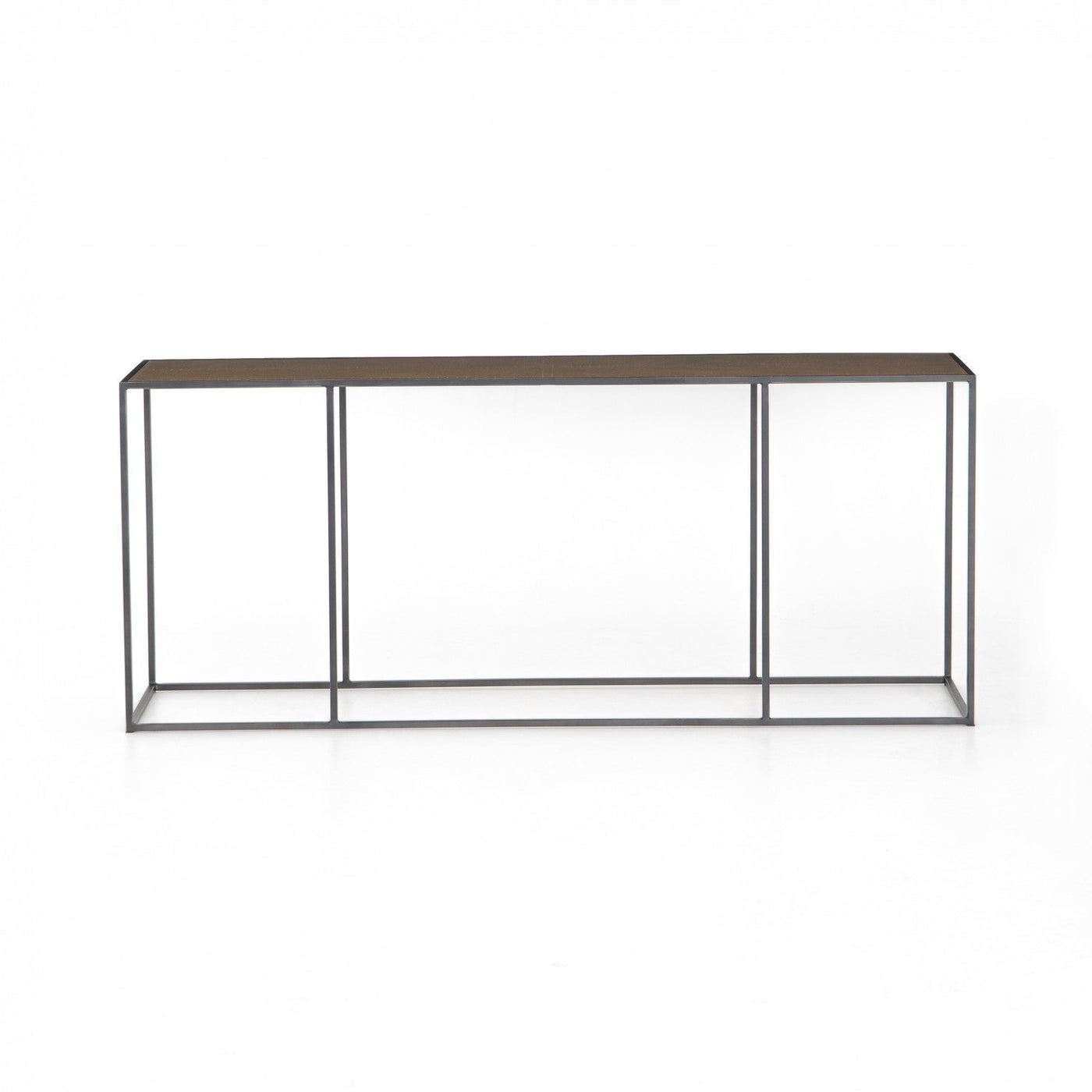 PHILLIP CONSOLE TABLE-ANTIQUE BRASS CLAD