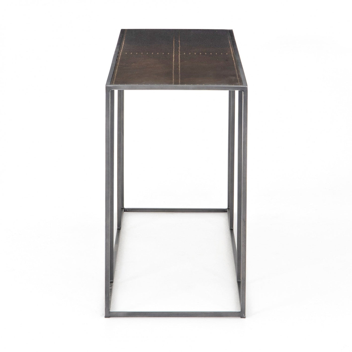 PHILLIP CONSOLE TABLE-ANTIQUE BRASS CLAD
