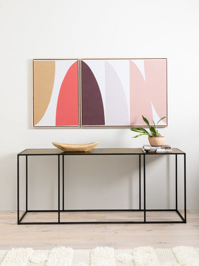 PHILLIP CONSOLE TABLE-ANTIQUE BRASS CLAD