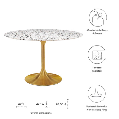 Lippa 47" Round Terrazzo Dining Table
