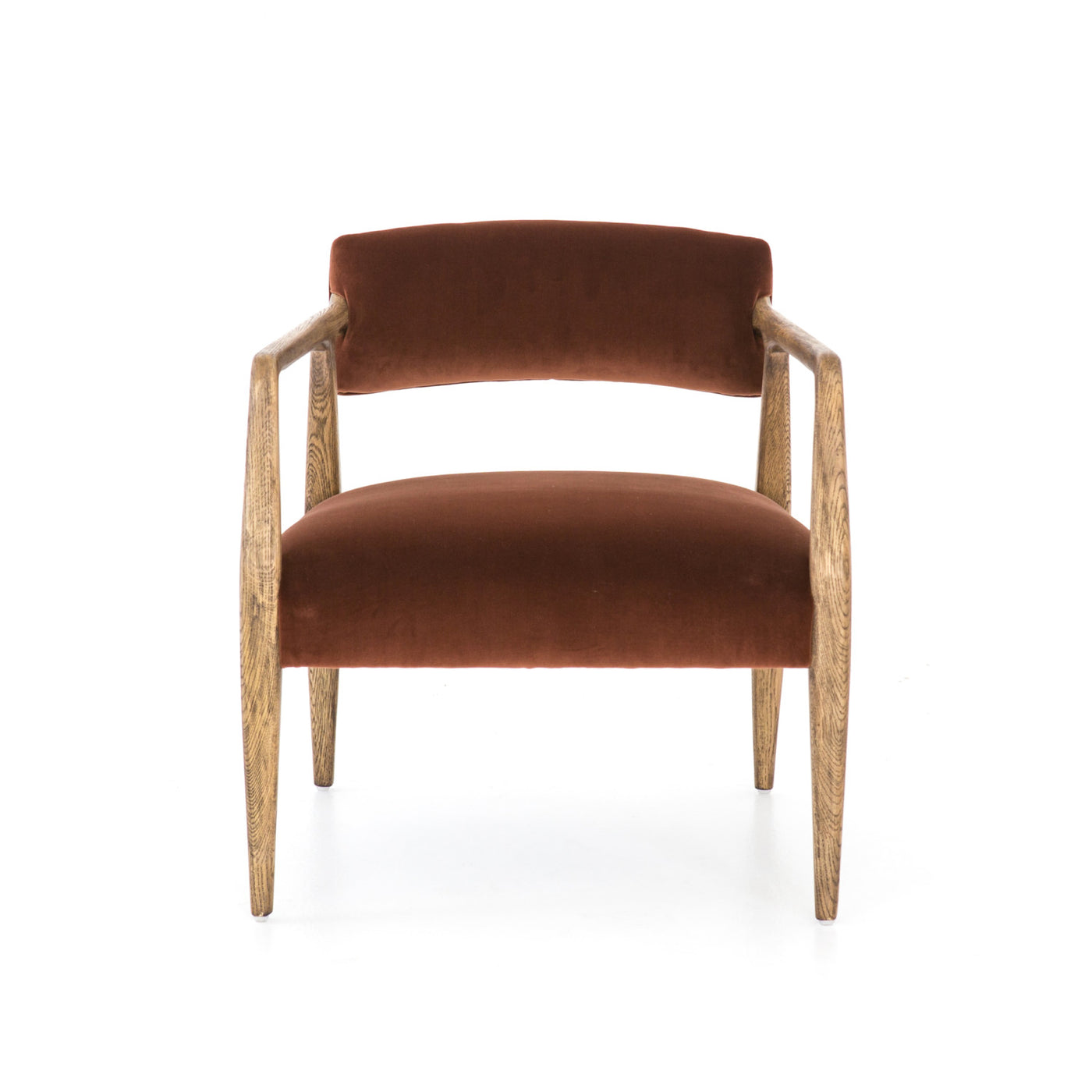 Harlow Velvet Accent Chair- Dark Terracotta