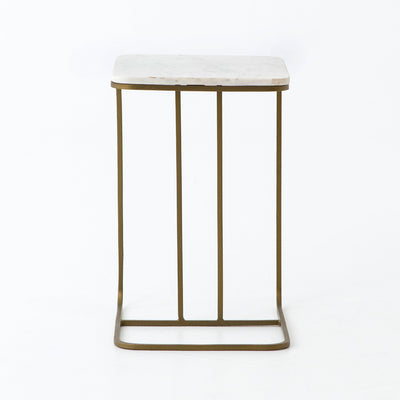 ADALLEY C TABLE-POLISHED WHITE MARBLE