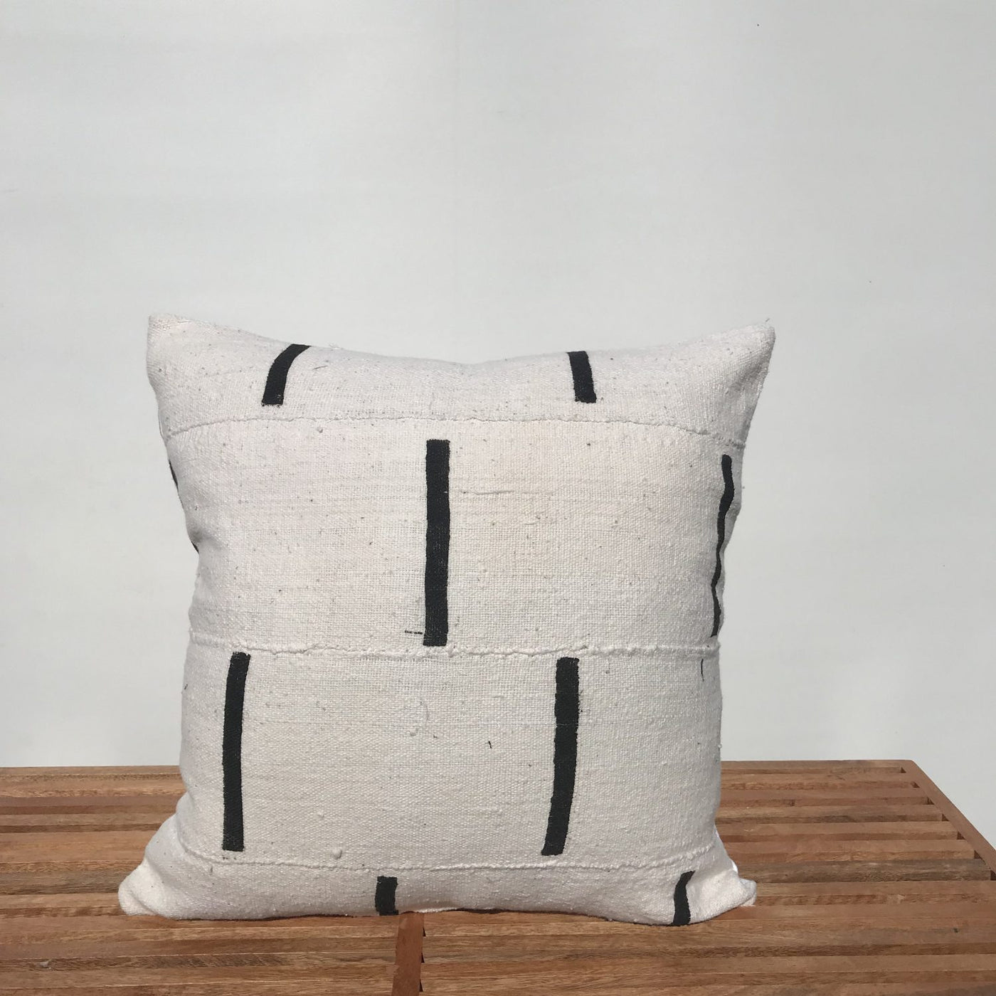 White Lines Mudcloth Pillow 18"