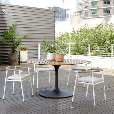 REINA OUTDOOR DINING TABLE-54"-NAT TEAK