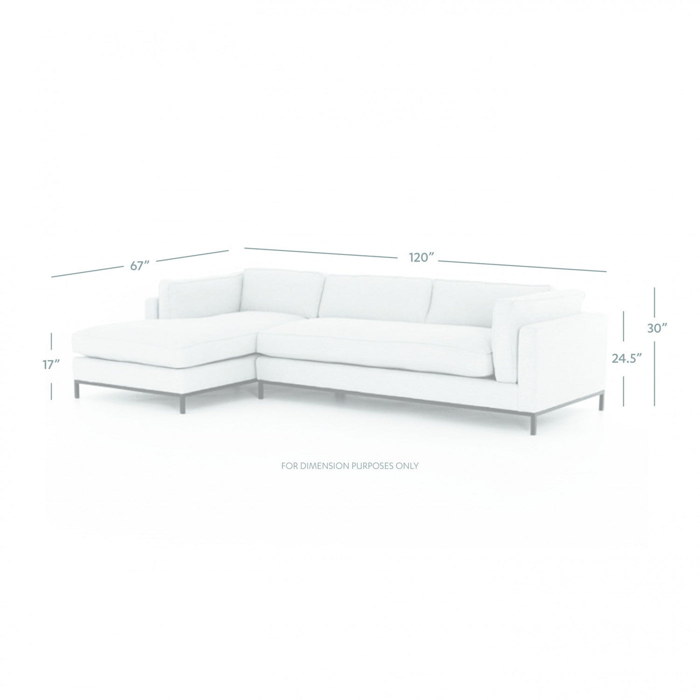 Grant Sectional Sofa with LEFT Chaise - Charcoal