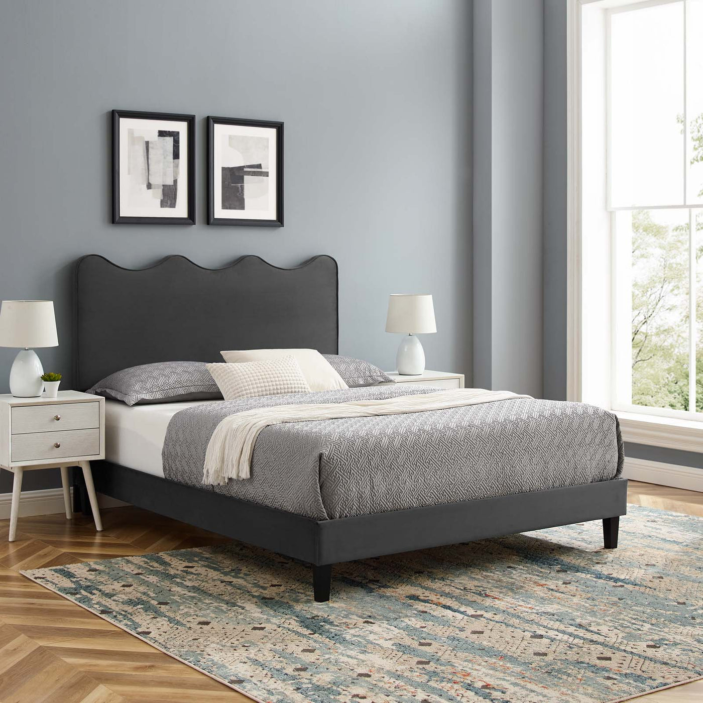 Current Performance Velvet Platform Bed