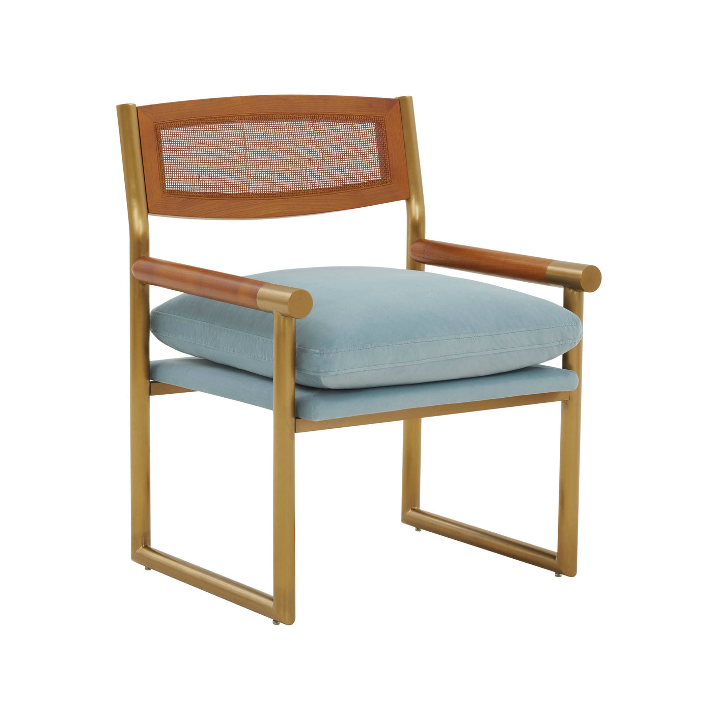 HARPER RATTAN VELVET CHAIR