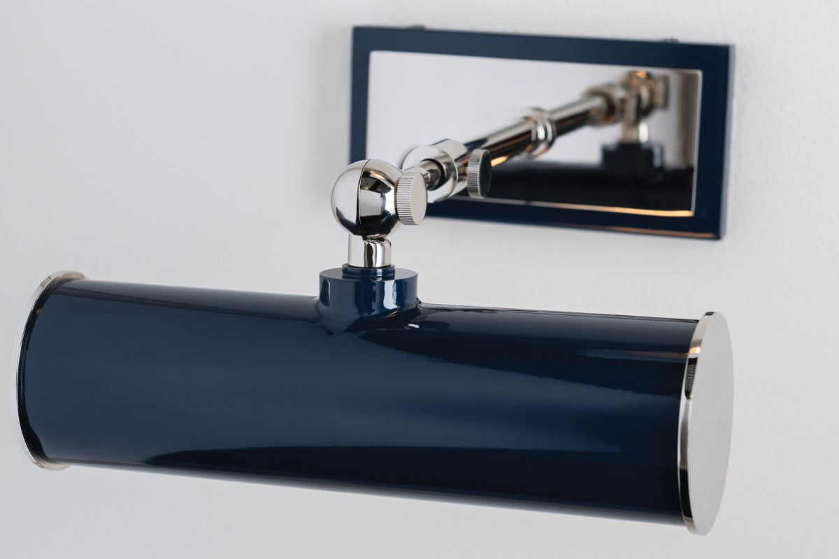 Holly Art Light- Navy Polished Nickel Plug In