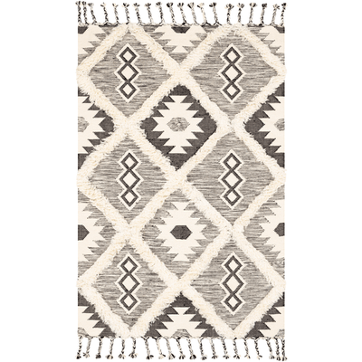 Addy Rug- Ebony + Cream