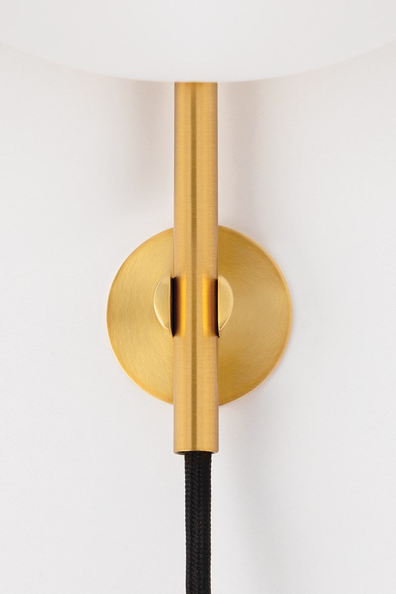 Gina Plug in Wall Sconce Aged Brass