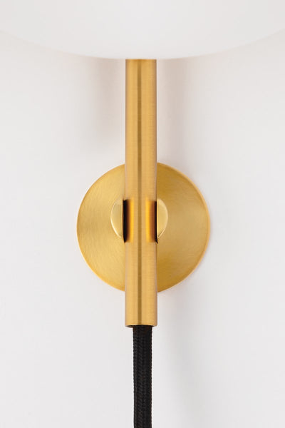 Gina Plug in Wall Sconce Aged Brass