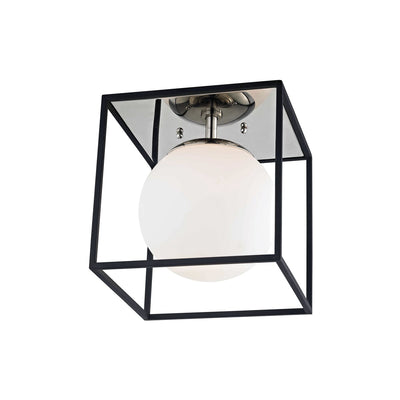 Aira Surface Mount Light Polished Nickel/Black Small