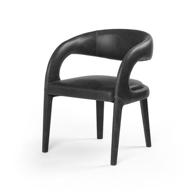 Dylan Leather Dining Chair Ebony