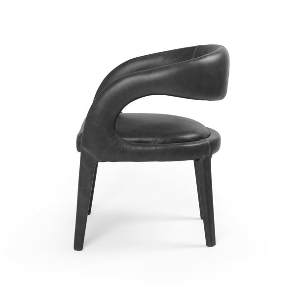 Dylan Leather Dining Chair Ebony