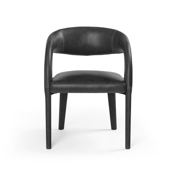 Dylan Leather Dining Chair Ebony