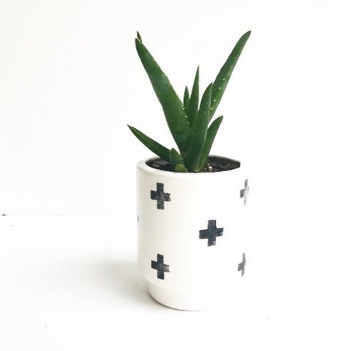 cross succulent planter Black Cross Succulent Planter