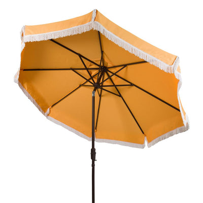 Boho Fringe Umbrella Yellow- 9 Foot